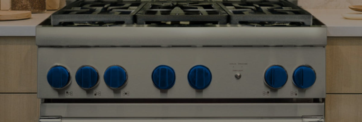 Thermador Range With Blue Knobs
