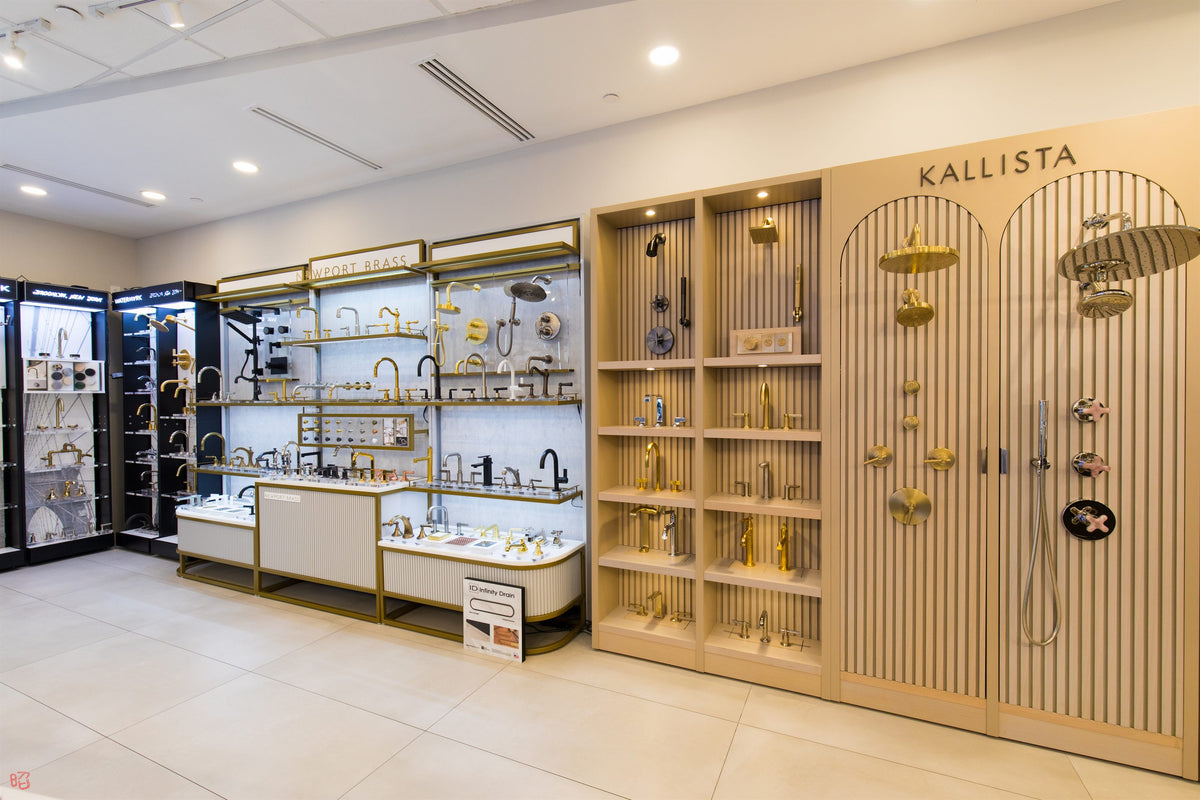 Kallista and Newport Brass bath displays